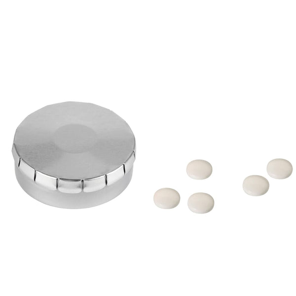 Scatola Click per mentine color argento - personalizzabile con logo