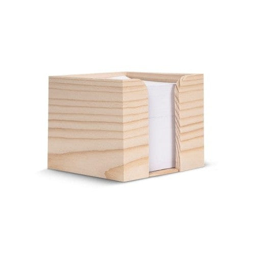 Scatola cubo in legno riciclato 10x10x8.5cm marrone - personalizzabile con logo