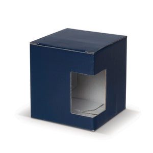 Scatola per tazza con finestra Blu - personalizzabile con logo