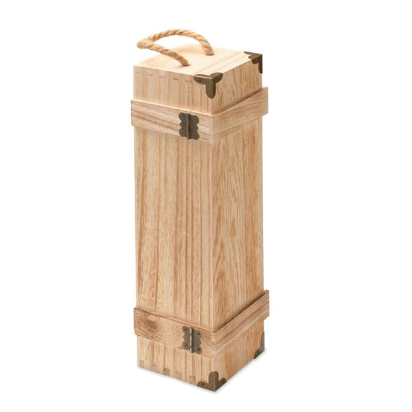 Scatola regalo vino in legno natural - personalizzabile con logo