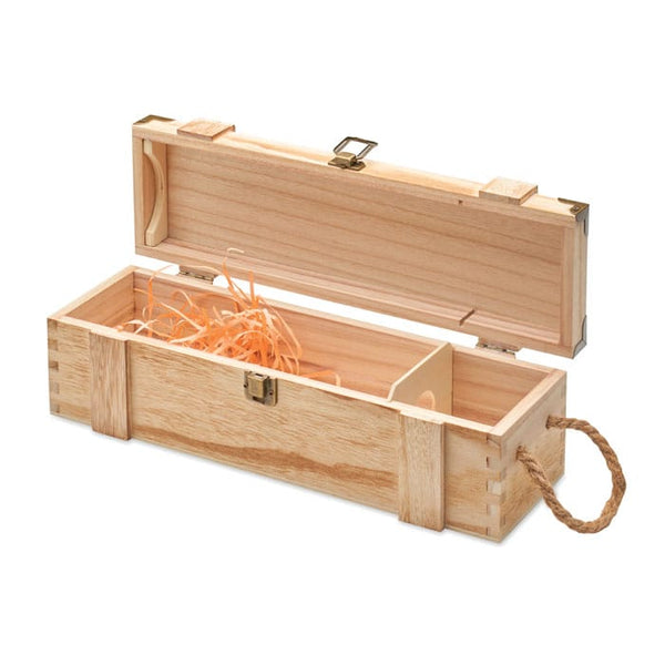 Scatola regalo vino in legno natural - personalizzabile con logo