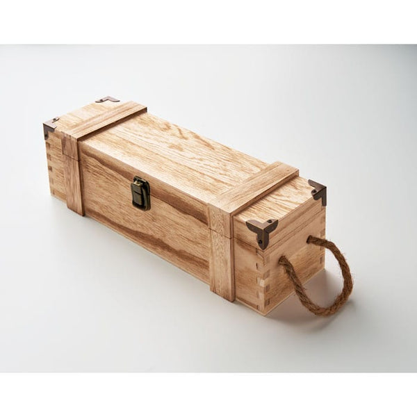Scatola regalo vino in legno natural - personalizzabile con logo