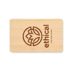 Scheda RFID in bamboo beige - personalizzabile con logo