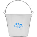 Secchiello da birra in metallo 4L color argento - personalizzabile con logo