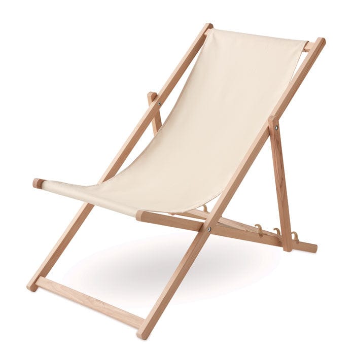 Sedia da spiaggia in legno beige - personalizzabile con logo
