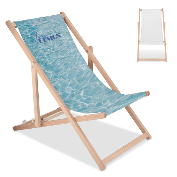 Sedia da spiaggia pieghevole con sublimazione Bianco - personalizzabile con logo