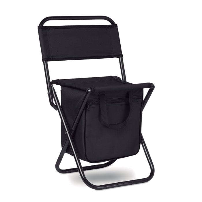 Sedia pieghevole da esterno con borsa Nero - personalizzabile con logo
