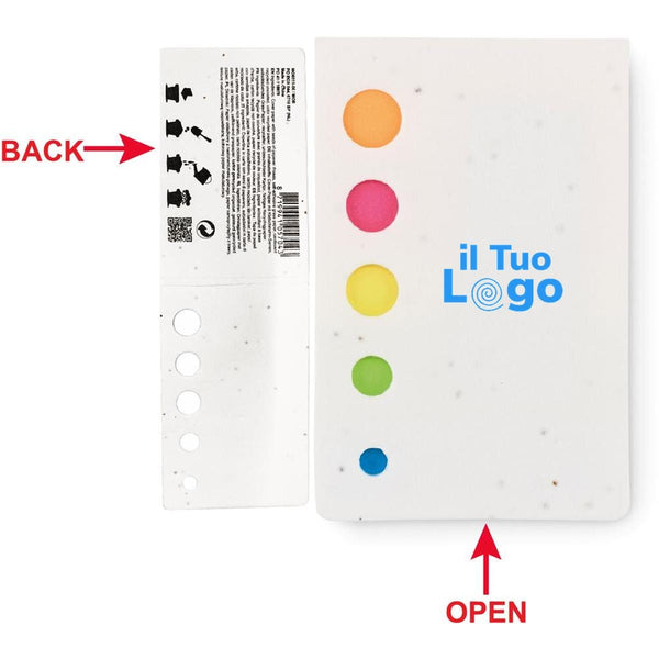 Segnapagina in carta con semi bianco - personalizzabile con logo