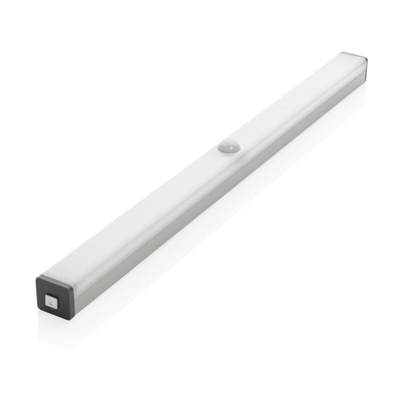 Sensore di movimento con luce LED ricaricabile USB large color argento - personalizzabile con logo