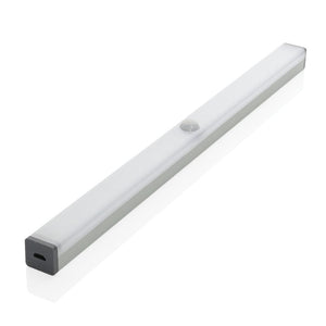 Sensore di movimento con luce LED ricaricabile USB large color argento - personalizzabile con logo