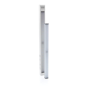Sensore di movimento con luce LED ricaricabile USB large color argento - personalizzabile con logo