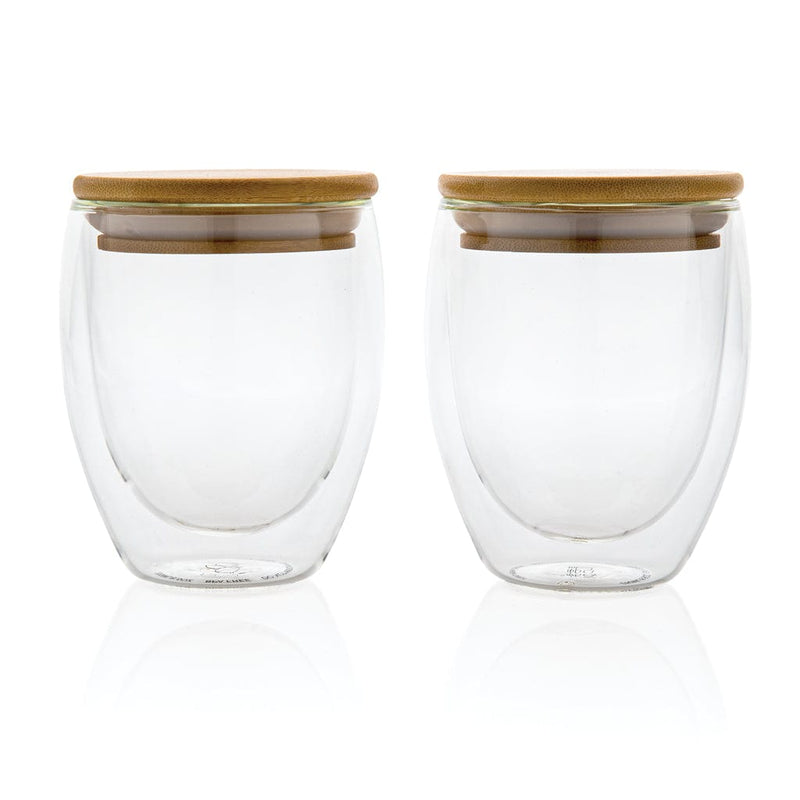 Set 2 bicchieri in vetro borosilicato con tappo in bambù Colore: trasparente €16.65 - P432.140