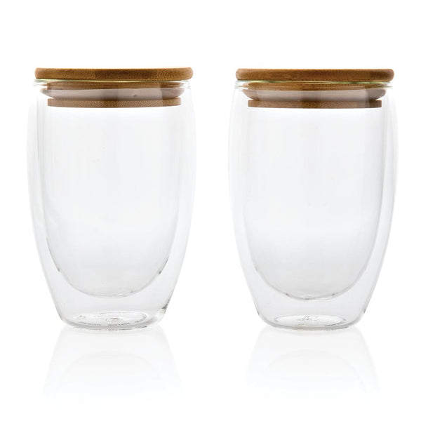 Set 2 bicchieri in vetro borosilicato con tappo in bambù Colore: trasparente €18.85 - P432.270