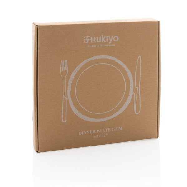 Set 2 piatti Ukiyo bianco - personalizzabile con logo