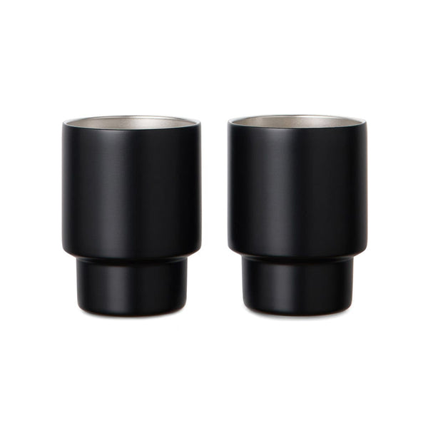 Set 2 tazze VINGA Nagano in rAcciaio RCS nero - personalizzabile con logo