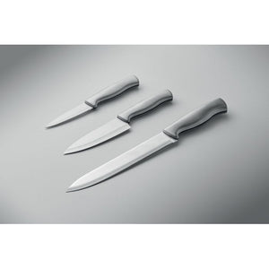 Set 3 coltelli in acciaio inox Color argento - personalizzabile con logo