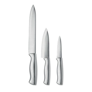 Set 3 coltelli in acciaio inox Color argento - personalizzabile con logo