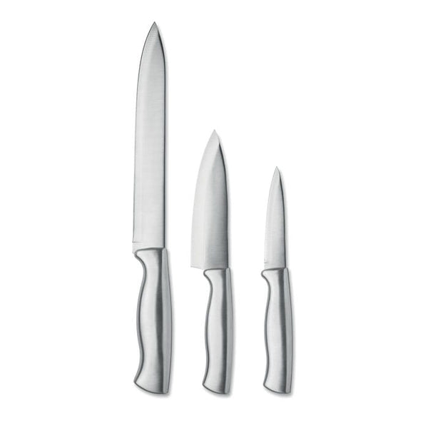Set 3 coltelli in acciaio inox Color argento - personalizzabile con logo