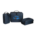 Set 3 cubi da viaggio Renew in rPET AWARE™ blu navy - personalizzabile con logo