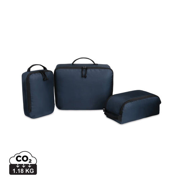 Set 3 cubi da viaggio Renew in rPET AWARE™ - personalizzabile con logo