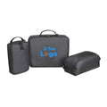 Set 3 cubi da viaggio Renew in rPET AWARE™ nero - personalizzabile con logo