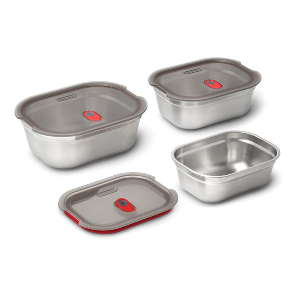 Set 3 pezzi Mealprep Black+Blum grigio - personalizzabile con logo