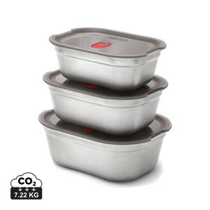 Set 3 pezzi Mealprep Black+Blum grigio - personalizzabile con logo