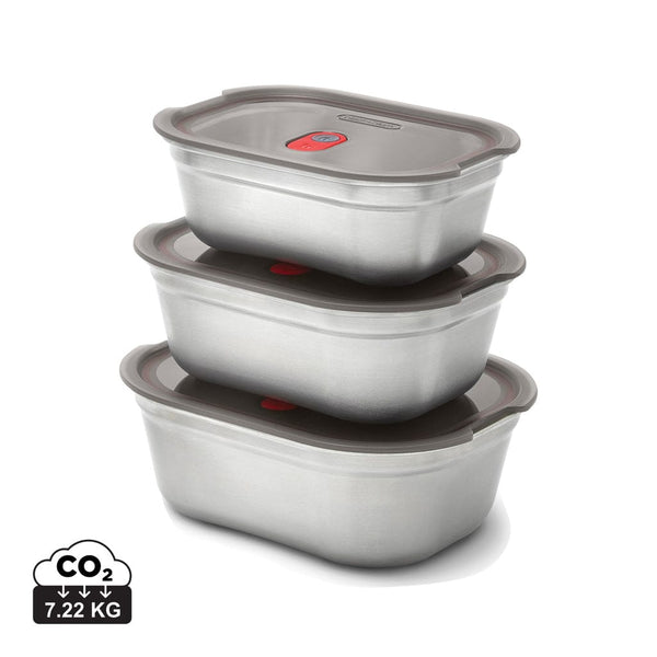 Set 3 pezzi Mealprep Black+Blum grigio - personalizzabile con logo