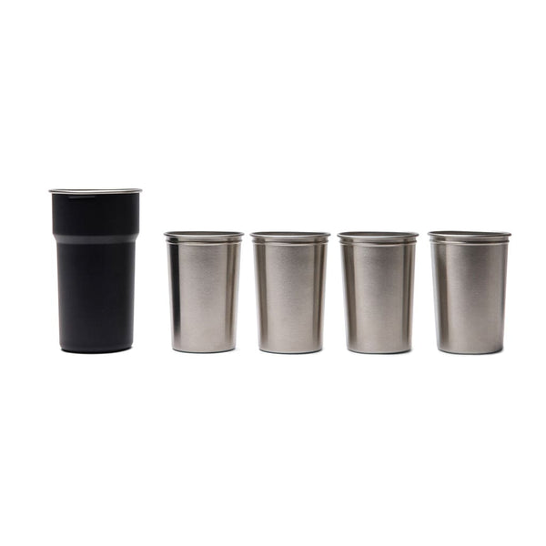 Set 4 bicchieri in rAcciaio VINGA Parks RCS 250ml nero - personalizzabile con logo