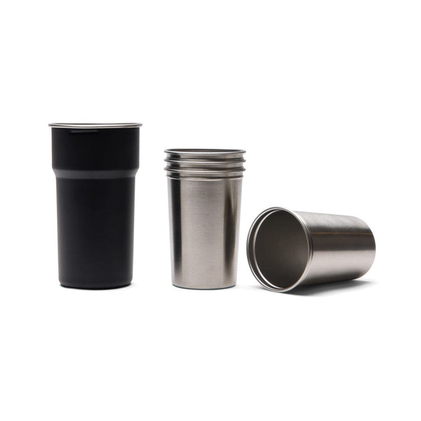 Set 4 bicchieri in rAcciaio VINGA Parks RCS 250ml nero - personalizzabile con logo