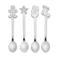 Set: 4 cucchiai da tè natalizi Color  Color argento - personalizzabile con logo