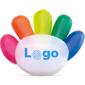 Set 5 evidenziatori arcobaleno - personalizzabile con logo