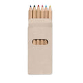 Set 6 matite colorate in scatola di cartone arcobaleno - personalizzabile con logo