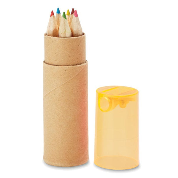 Set 6 matite colorate con temperino - personalizzabile con logo