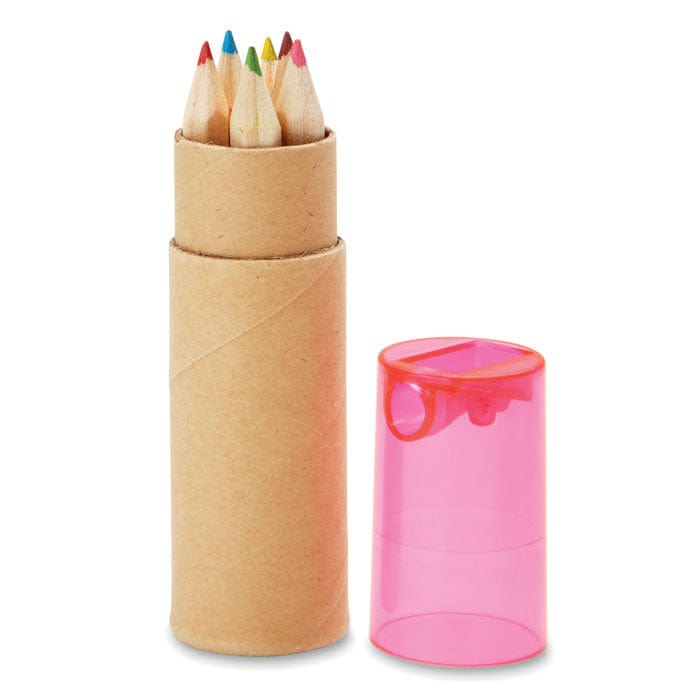 Set 6 matite colorate con temperino - personalizzabile con logo