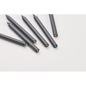 Set 6 matite colorate nere Nero - personalizzabile con logo