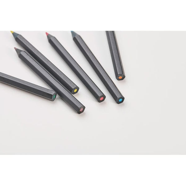 Set 6 matite colorate nere Nero - personalizzabile con logo