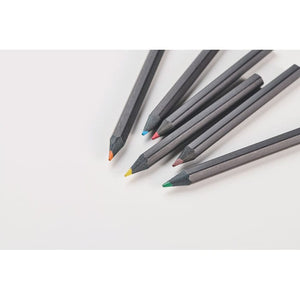 Set 6 matite colorate nere Nero - personalizzabile con logo