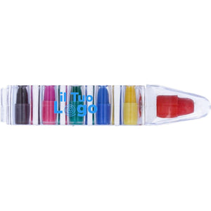 Set 6 pastelli a cera trasparente - personalizzabile con logo