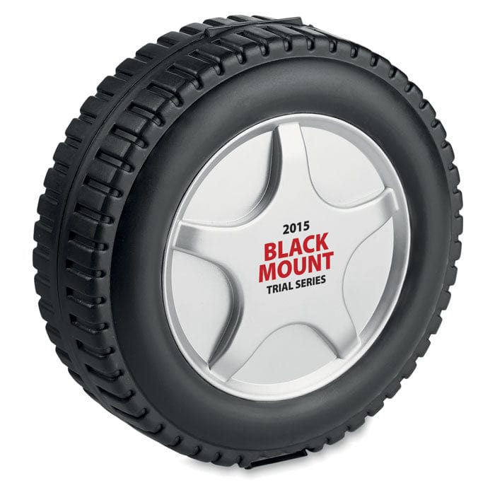 Set attrezzi 25 pezzi in confezione a forma di ruota Nero - personalizzabile con logo