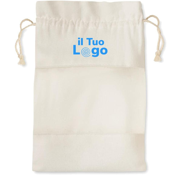 Set bagno in pouch di cotone beige - personalizzabile con logo