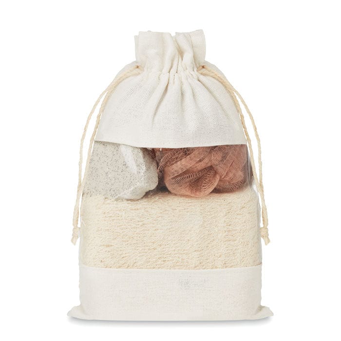 Set bagno in pouch di cotone Colore: beige €5.51 - MO9872-13