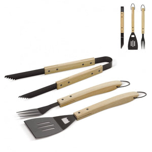 Set barbecue in legno beige - personalizzabile con logo