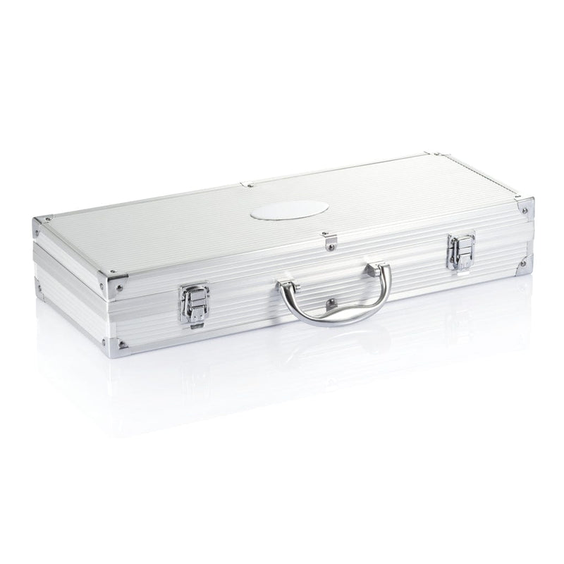 Set BBQ 12 pezzi in valigetta di alluminio color argento - personalizzabile con logo
