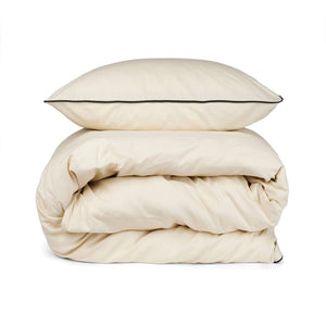 Set biancheria 4 pezzi VINGA Marston in cotone organico OCS beige - personalizzabile con logo