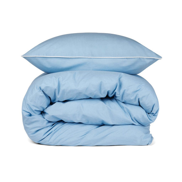 Set biancheria 4 pezzi VINGA Marston in cotone organico OCS blu - personalizzabile con logo