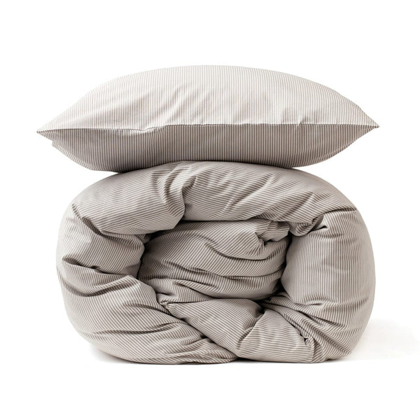 Set biancheria da letto VINGA Montgomery in cotone premium, grigio - personalizzabile con logo