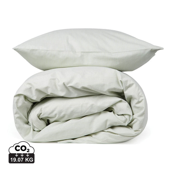 Set biancheria da letto VINGA Montgomery in cotone premium verde - personalizzabile con logo