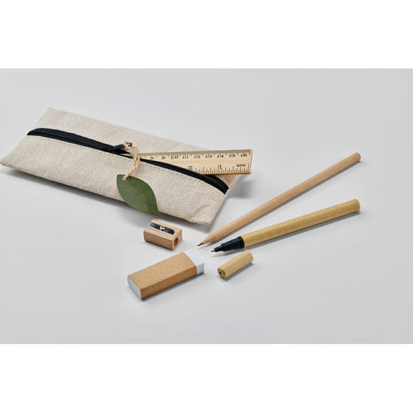 Set cancelleria in iuta Nero - personalizzabile con logo