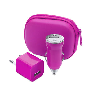 Set Caricatori USB Canox fucsia - personalizzabile con logo